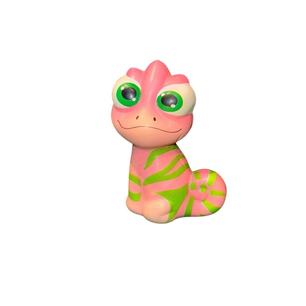 Pink and Green Squishy Chameleon Fidget Toy SlowRise Stress Relief Animal Figure